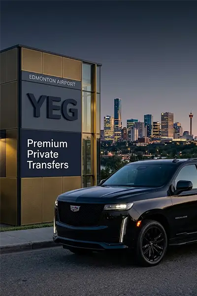 Edmonton executive airport black car and limousine service with professional chauffeur